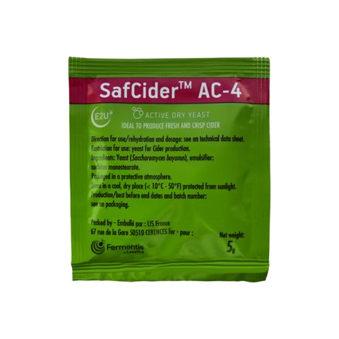 1. Дрожжи для сидра Safcider AC-4 (Fermentis), 5 г